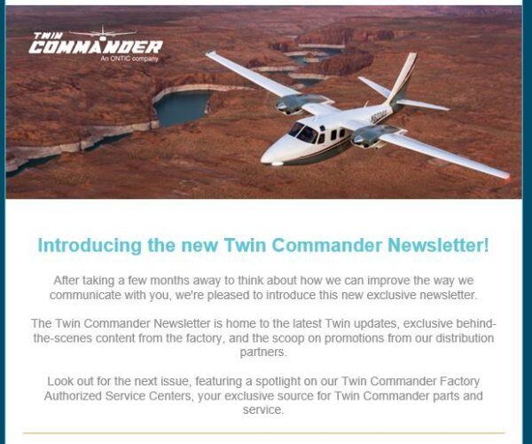 New Twin Commander newsletter - subscribe today! - Ontic News