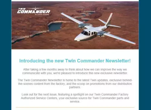 New Twin Commander newsletter - subscribe today! - Ontic News